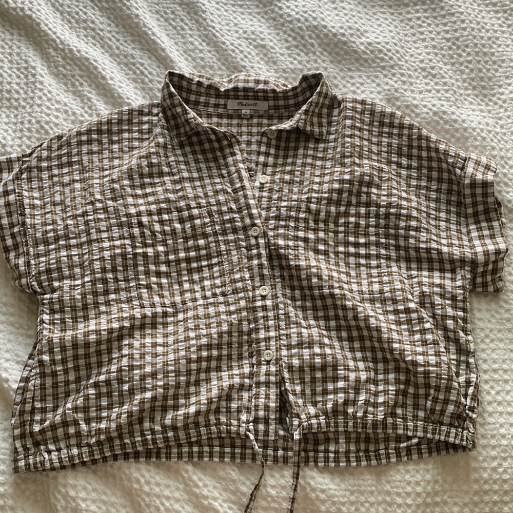 Madewell size medium cropped button down
